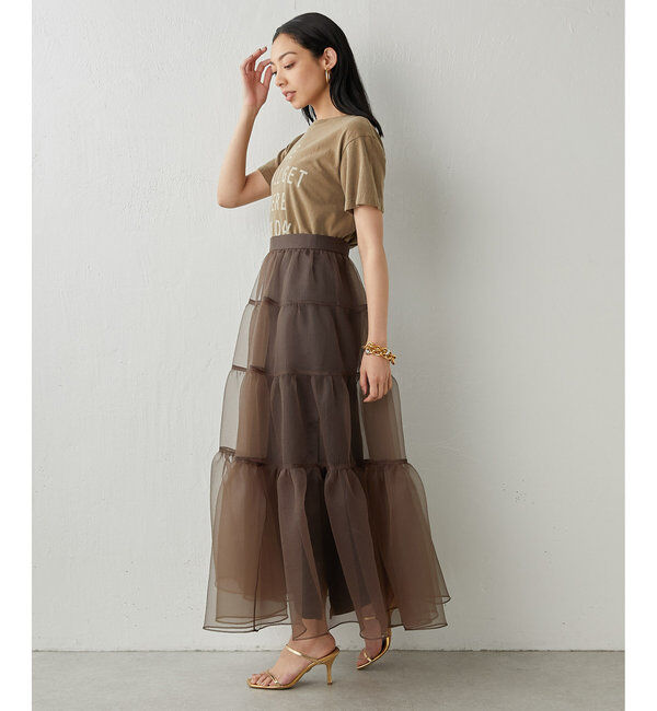  「オーガンジーボリュームスカート」|スカート|