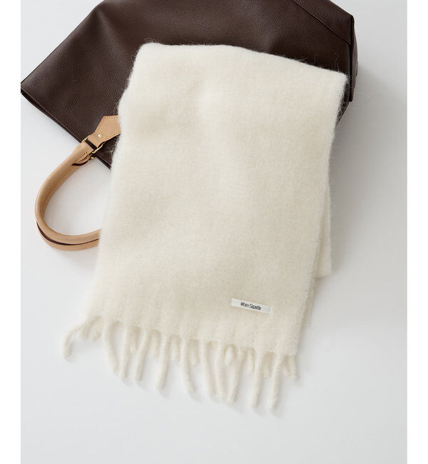  「ブークレー無地ストール」|マフラー|オフホワイト