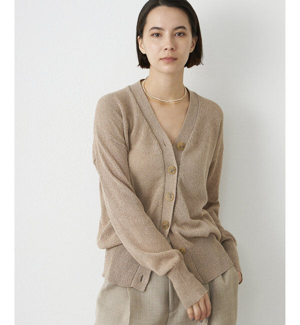  「ペーパーヤーンカーディガン」|ニット・セーター|モカ