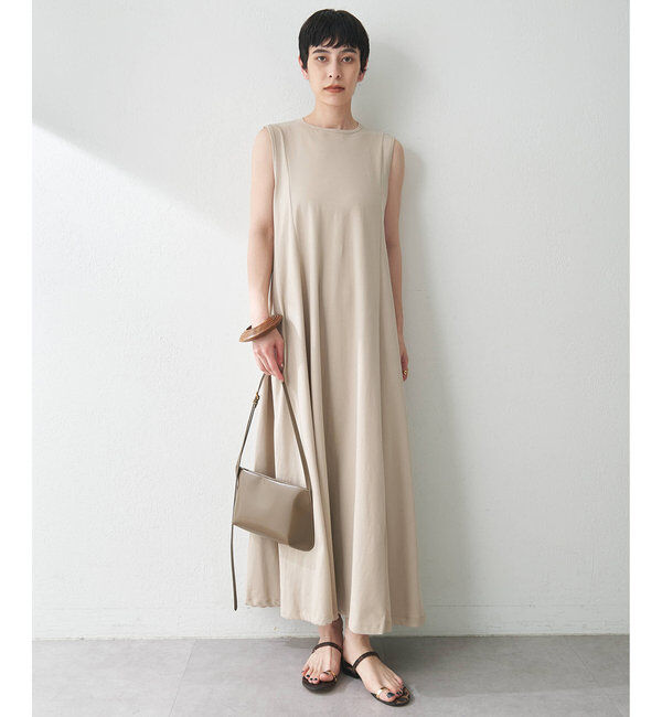  「カットフレアワンピース」|ワンピース|ベージュ
