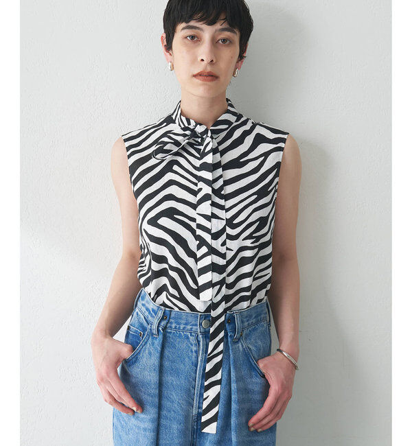  「ゼブラボウタイブラウス」|シャツ・ブラウス|