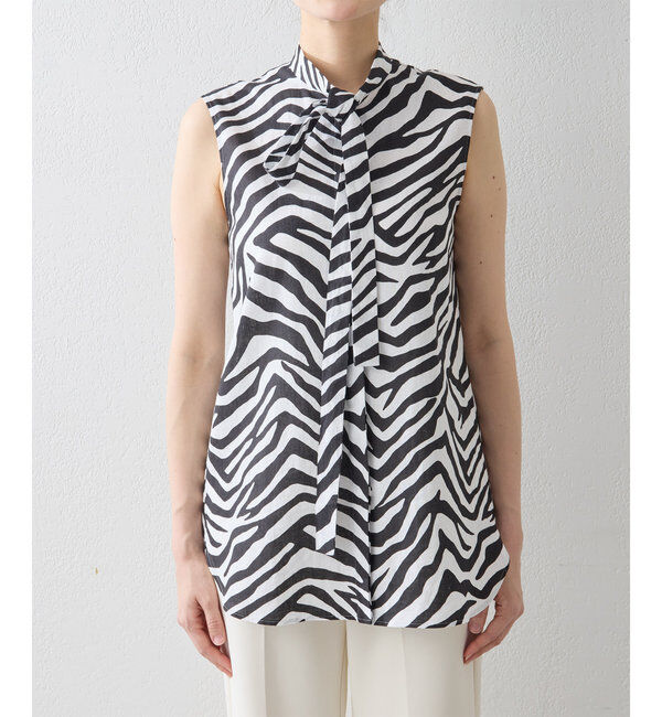  「ゼブラボウタイブラウス」|シャツ・ブラウス|