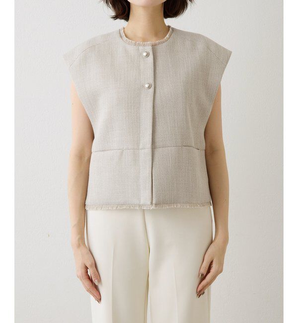  「【THE PAUSE】ツイードショートジレ」|ベスト・ジレ|