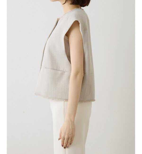  「【THE PAUSE】ツイードショートジレ」|ベスト・ジレ|