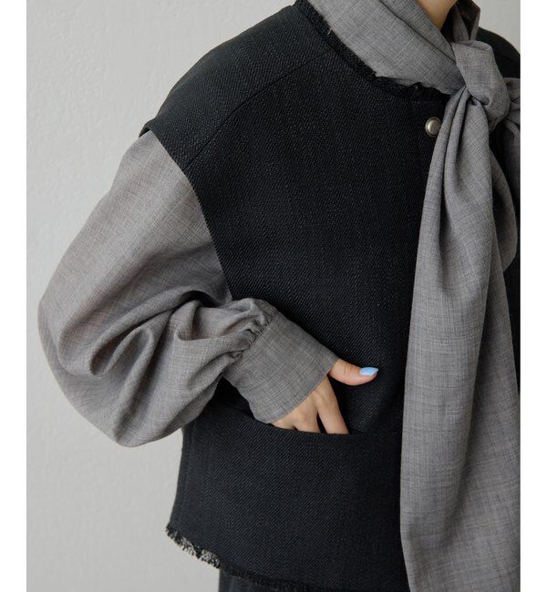  「【THE PAUSE】ツイードショートジレ」|ベスト・ジレ|