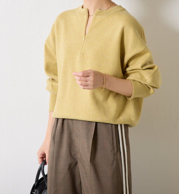  「ジップスウェットライクニット」|ニット・セーター|