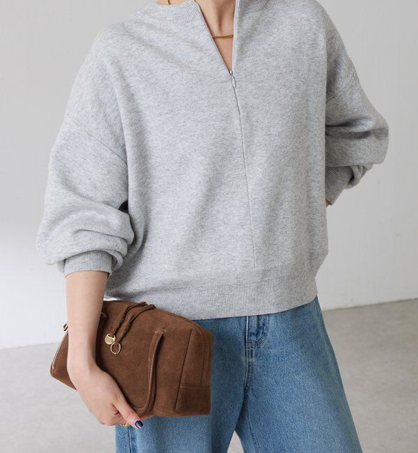  「ジップスウェットライクニット」|ニット・セーター|