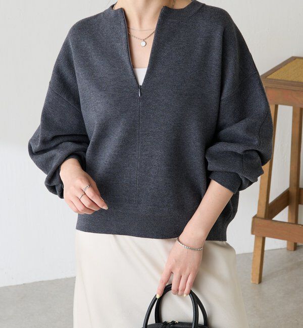  「ジップスウェットライクニット」|ニット・セーター|