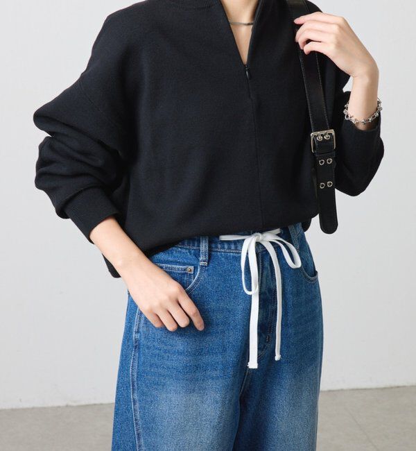  「ジップスウェットライクニット」|ニット・セーター|