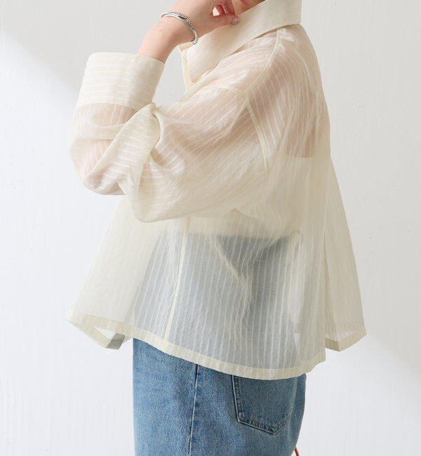  「シアーストライプショートシャツ」|シャツ・ブラウス|