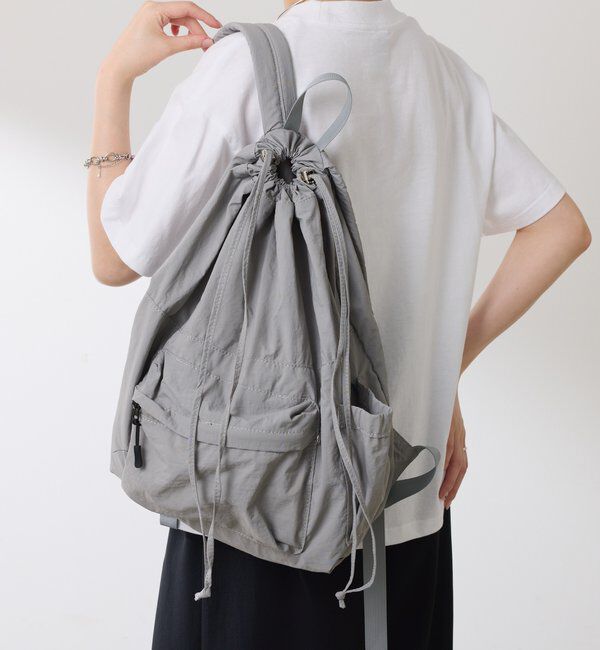  「【巾着型リュック/軽量】ドロストナイロンリュック」|トートバッグ|