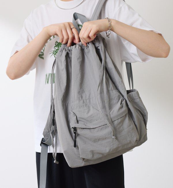  「【巾着型リュック/軽量】ドロストナイロンリュック」|トートバッグ|