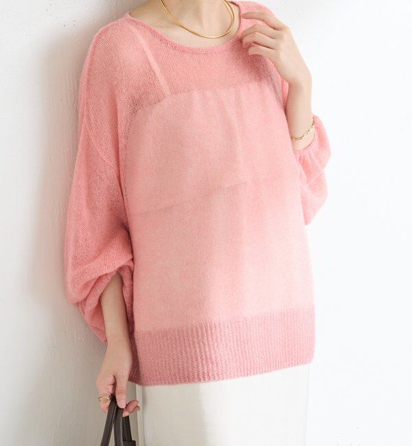  「裾ラメアルパカ混ニット」|ニット・セーター|ピンク