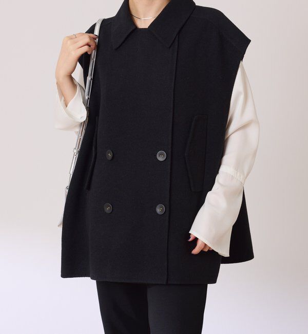  「リバーオーバーミドルベスト」|ベスト・ジレ|ブラック