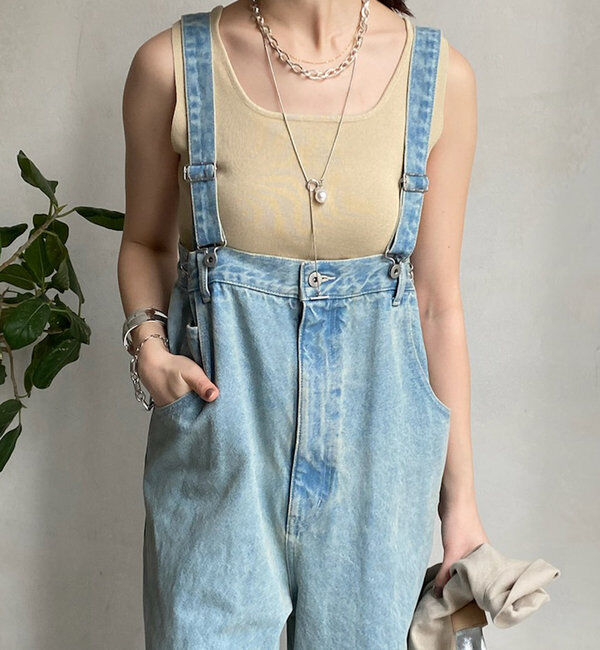  「【2サイズ展開！】デニムサロペット」|ワンピース|