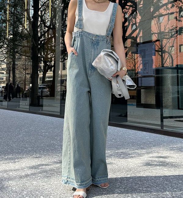  「【2サイズ展開！】デニムサロペット」|ワンピース|