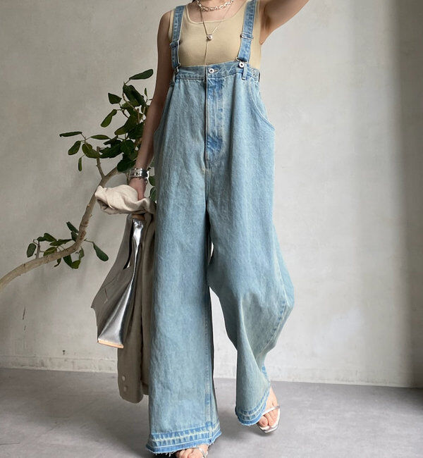  「【2サイズ展開！】デニムサロペット」|ワンピース|