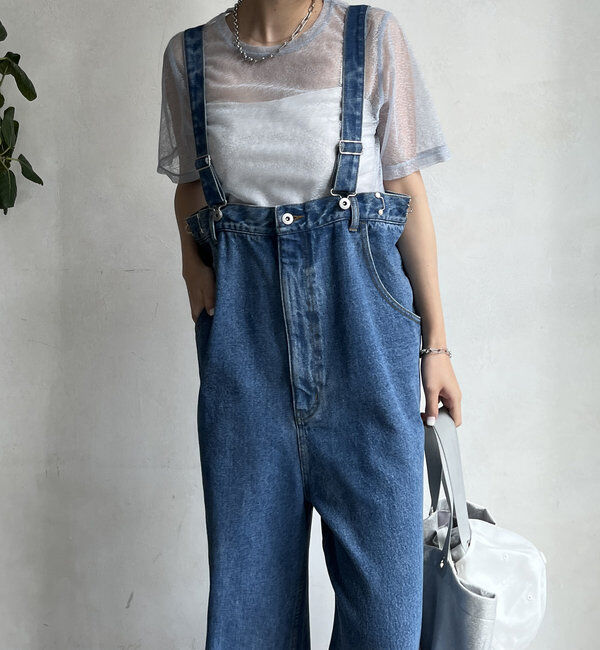  「【2サイズ展開！】デニムサロペット」|ワンピース|