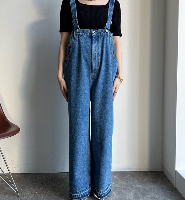  「【2サイズ展開！】デニムサロペット」|ワンピース|