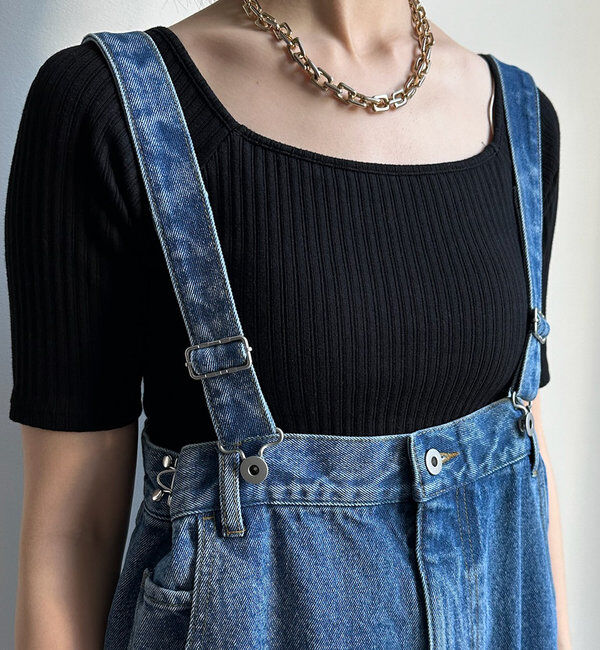  「【2サイズ展開！】デニムサロペット」|ワンピース|