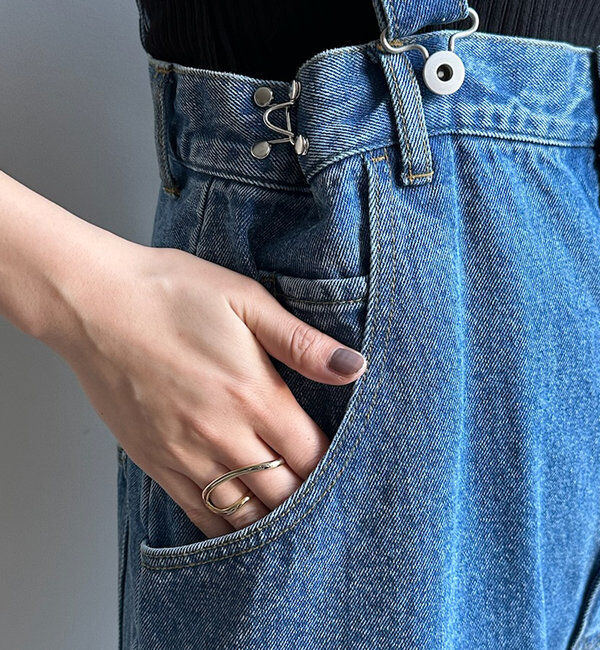  「【2サイズ展開！】デニムサロペット」|ワンピース|