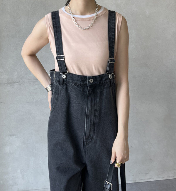  「【2サイズ展開！】デニムサロペット」|ワンピース|