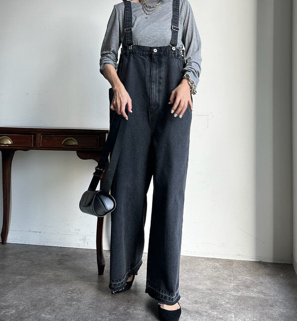  「【2サイズ展開！】デニムサロペット」|ワンピース|