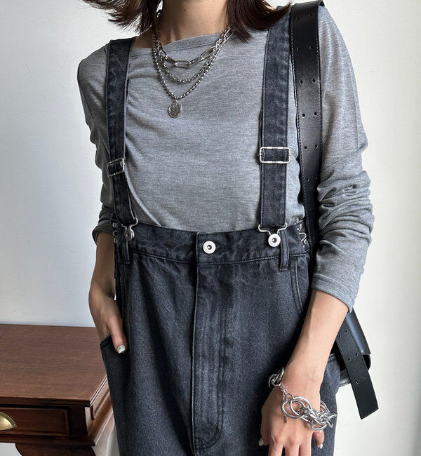  「【2サイズ展開！】デニムサロペット」|ワンピース|