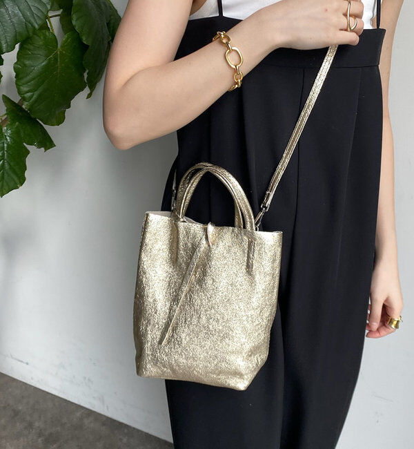  「【WEB限定】メタリックミニトート」|トートバッグ|ゴールド
