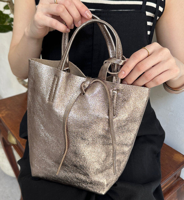  「【WEB限定】メタリックミニトート」|トートバッグ|ブロンズ