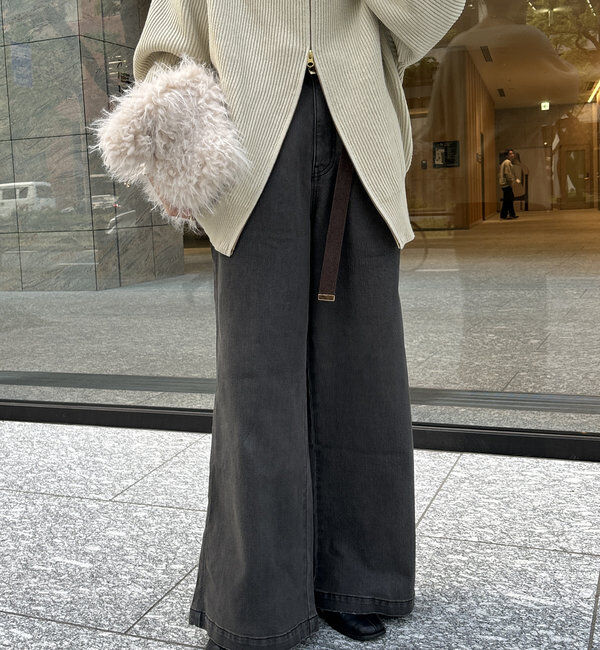  「【新色追加】ストレッチワイドフレアデニム」|デニム|