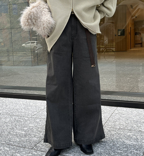  「【新色追加】ストレッチワイドフレアデニム」|デニム|