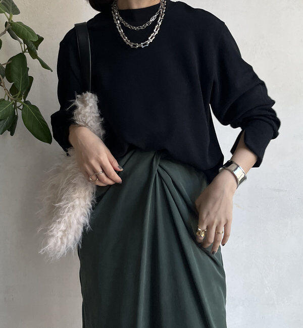  「【WEB限定】裾ラウンドカットトップス」|Tシャツ・カットソー|ブラック