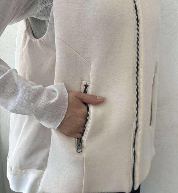  「【WEB限定】異素材切替中綿ベスト」|ベスト・ジレ|