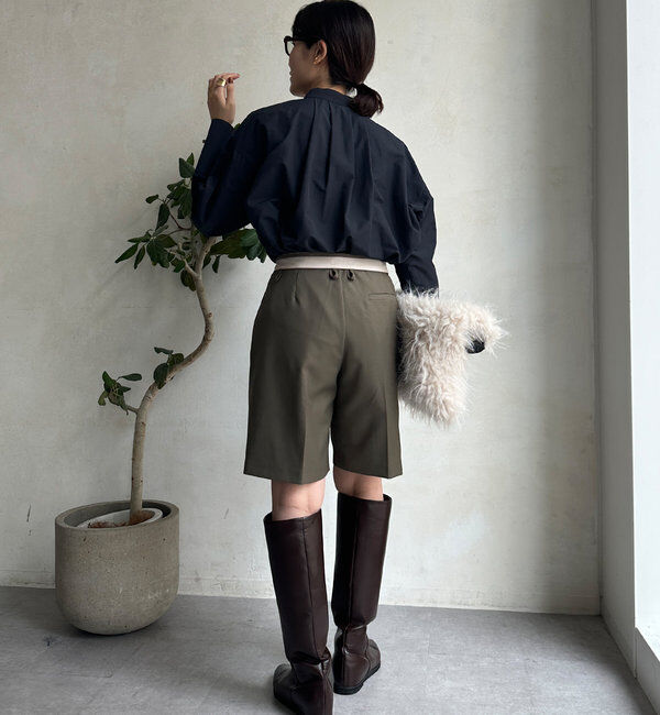  「折り返しカラーベルトショートパンツ」|チノ|