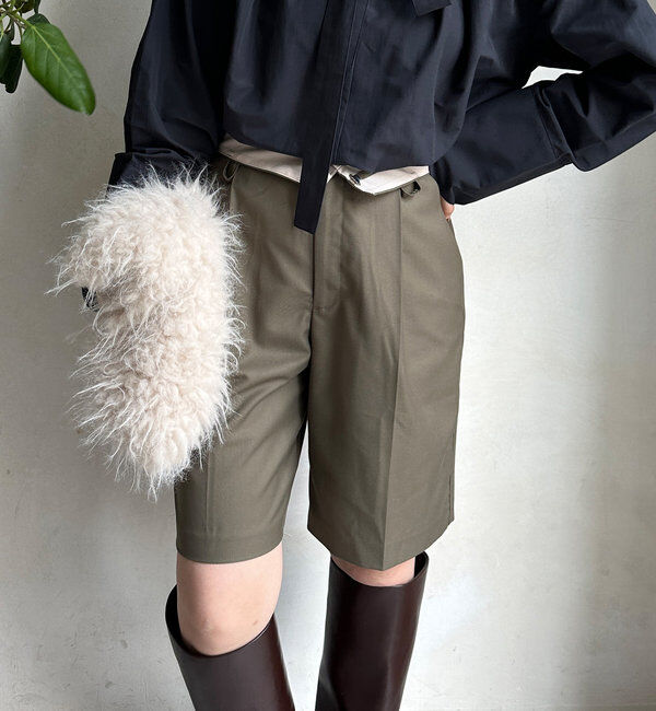  「折り返しカラーベルトショートパンツ」|チノ|