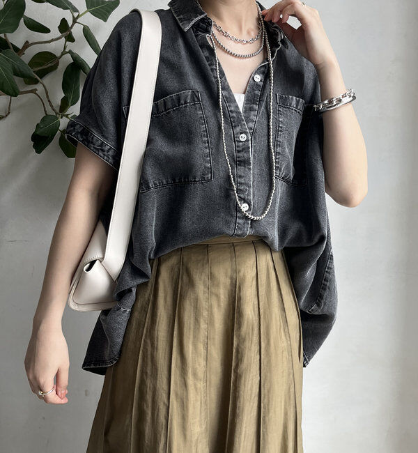  「リヨセルデニムバック切替シャツ」|シャツ・ブラウス|