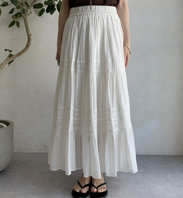  「【WEB限定】インド綿ティアードスカート」|スカート|