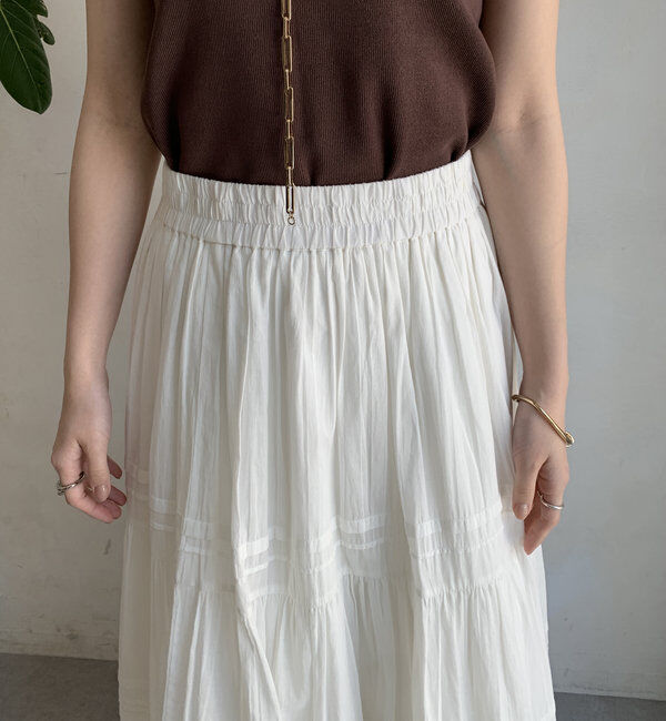  「【WEB限定】インド綿ティアードスカート」|スカート|