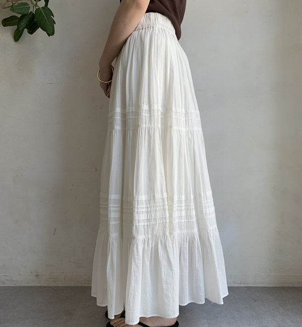  「【WEB限定】インド綿ティアードスカート」|スカート|