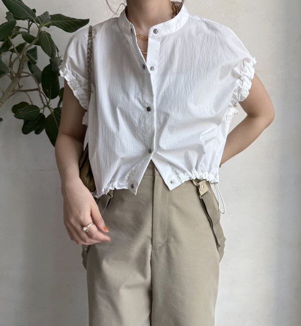  「【WEB限定】ショートスナップシャツベスト」|シャツ・ブラウス|
