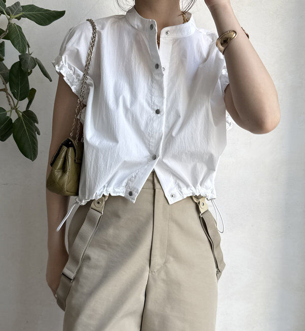  「【WEB限定】ショートスナップシャツベスト」|シャツ・ブラウス|