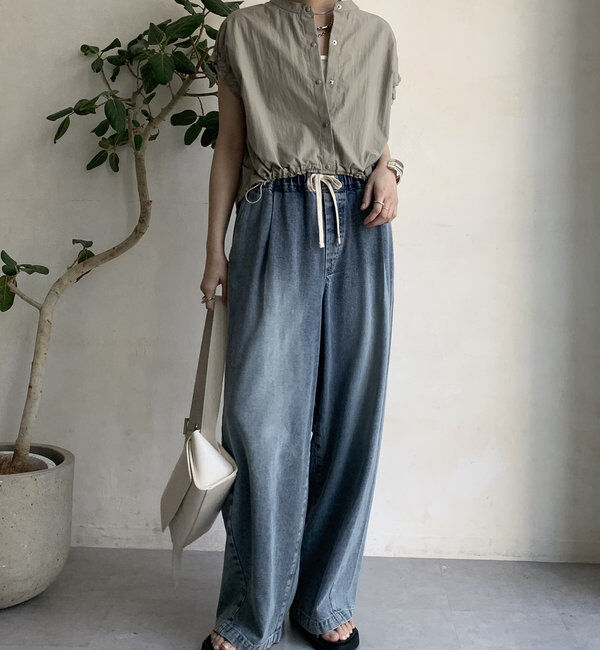  「【WEB限定】ショートスナップシャツベスト」|シャツ・ブラウス|