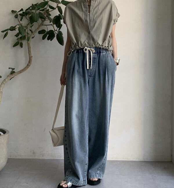  「【WEB限定】ショートスナップシャツベスト」|シャツ・ブラウス|