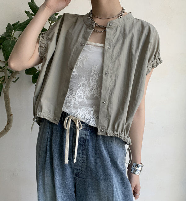  「【WEB限定】ショートスナップシャツベスト」|シャツ・ブラウス|