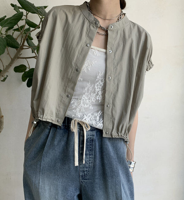  「【WEB限定】ショートスナップシャツベスト」|シャツ・ブラウス|