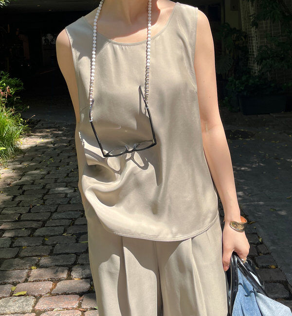  「【ウォッシャブル】キュプラタンクブラウス」|シャツ・ブラウス|