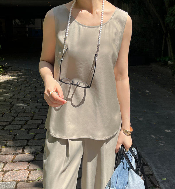  「【ウォッシャブル】キュプラタンクブラウス」|シャツ・ブラウス|