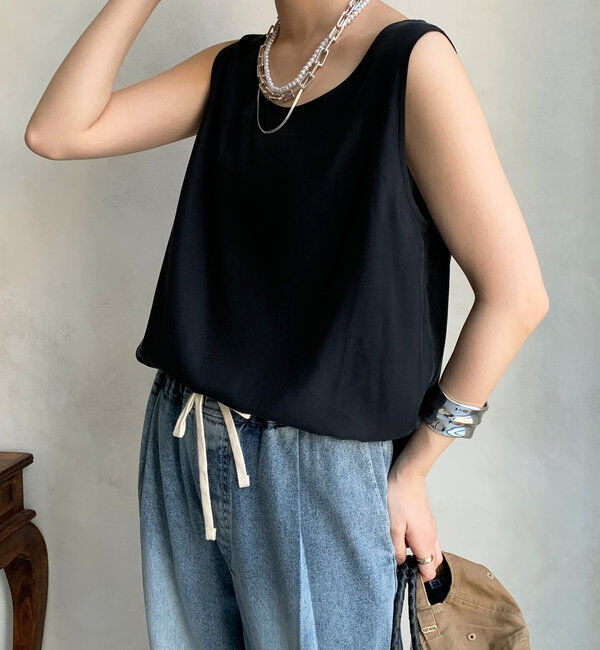  「【ウォッシャブル】キュプラタンクブラウス」|シャツ・ブラウス|