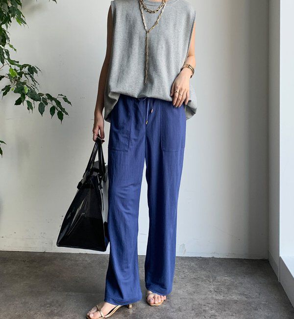  「【WEB限定】リネンライクカノコパンツ」|チノ|